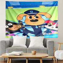 Sheriff-Labrador Print Tapestry, Backdrop, Easy Setup, Ideal for Bedroom, Office & Living Room, with Aesthetic Wall Hanging Decor. 100cmx150cm