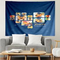 Sheriff-Labrador Print Tapestry, Backdrop, Easy Setup, Ideal for Bedroom, Office & Living Room, with Aesthetic Wall Hanging Decor. 130cmx150cm