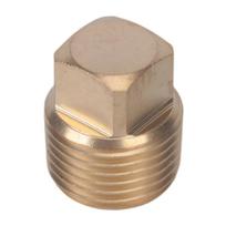 Threaded Port Sealing Fitting in Brass with Flat-Sided Drive Head for Screw-In Closure and Marine Repair Service