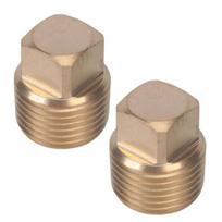 Threaded Port Sealing Fitting in Brass with Flat-Sided Drive Head for Screw-In Closure and Marine Repair Service