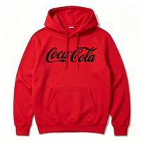 Klasikinis „Coca Cola“ raidžių spaudinio džemperis su gobtuvu vyrams ir moterims, laisvas ir kasdieniškas megztinis, madingi viršutiniai drabužiai 3XL red