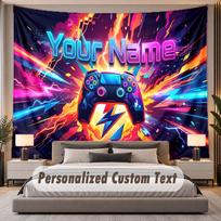 Game Controller (220) Theme Custom Tapestry Personalized Custom Name Text Wall Hanging Tapestry Home Decor Background Cloth 130cmx150cm