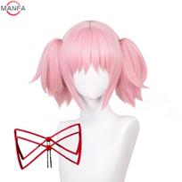 Madoka Kaname Cosplay Perukai Rožiniai 30cm Trumpas Segtukas Kuodai Kaname Madoka Anime Perukas Cosplay Karščiui Atsparūs Sintetiniai Plaukai pink