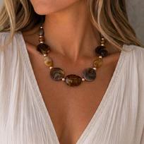 Acrylic Resin Beaded Choker Irregular Stone Pendant Necklace Fashion Love Heart Necklace  For Women Style 6 black