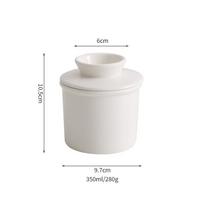 Ceramic Bell Style Butter Crock Round Butter Dish With Lid Modern Porcelain Butter Storage Jar beige