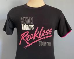 80s Vintage Bryan Adams Reckless Tour 1985 promo T-Shirt - SMALL 130 black
