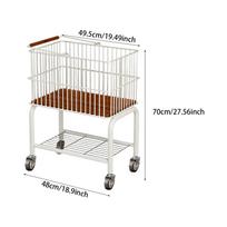 Clothes Storage Trolley with Removable Basket, 70 Cm High, Color, for Organizing Dirty