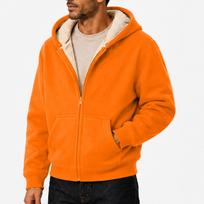 Men's Hooded Cardigan Color Winter Warm Sweatshirt for Youth XL šafranas