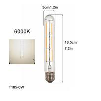 100-240V 6000K LED Filament Light Bulb 110V 120V 6500K Tubular Edison Bulbs T10 T185 T225 T30 T300 Long Tube 4W 6W 8W LED Bulb 1 pcs