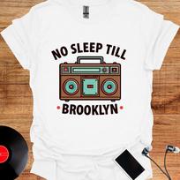 No Sleep Till Brooklyn T-Shirt, Retro Boombox Graphic Tee 4XL black