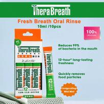 TheraBreath Fresh Breath Oral Rinse Invigorating Mild Mint 10ml 10pcs, Helps Reduce Bad Breath, For Fresh Breath & Oral Care, Portable Travel Size 10pcs white
