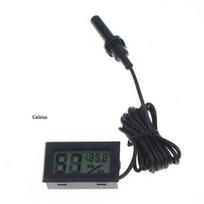 Electronic Thermometer High Precision Parrot Thermometer Hygrometer Reptile Pet Incubation Breeding Turtle Gecko Hermit Crab A1 black