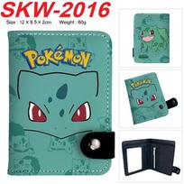 Pokemon Pikachu Vertical Snap Wallet Colorful Print Multi-Layer Coin Purse Cute Anime blue
