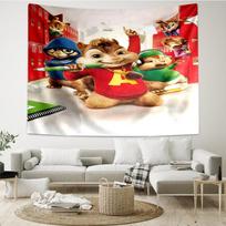 the Chipmunks Print Tapestry, Backdrop, Easy Setup, Ideal for Bedroom, Office & Living Room, with Aesthetic Wall Hanging Decor. 100cmx150cm