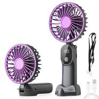 Handheld Fan USB Rechargeable Portable Mini Fan Cooling Strong Airflow Ultra Quiet 1111mAh 6 Speeds 1 Blade for Travel Office pink