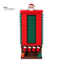 Christmas Home Decor 24 Days Fireplace Advent Calendar, Countdown Calendar Ornament with for Children Santa Claus Figures, Mechanical Scrolling L