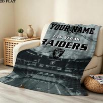 Individualus vardas, Las Vegas Raiders spausduotas flanelinis pledas, minkštas užklotas miegamojo sofai, skalbiamas, Kalėdų dovana, puiki dovana. 80cmx120cm