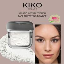 KIKO MILANO INVISIBLE TOUCH FACE PERFECTING POWDER 7.5g, Lightweight Setting Powder, Soft Focus Pores And Glow, Long-Lasting Smooth Makeup Effect 7.5g white