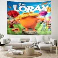 The Lorax Print Tapestry, Backdrop, Easy Setup, Ideal for Bedroom, Office & Living Room, with Aesthetic Wall Hanging Decor. 100cmx150cm orange