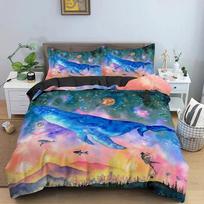 Top Marine Animal Duvet Cover Set Comforter Cover Shark Pattern Bedding Set With Pillowcases Twin Full Queen King Size Bed Set US Twin 173x218cm