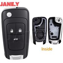 JANE.Y - Flip Folding Remote Control Key Case Shell For Chevrolet Spark Cruze Orlando Aveo 2/3 Buttons Car Key Cover Housing For Chevrolet 3bts gray