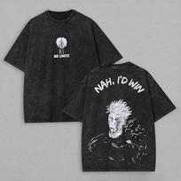 2026 Anime Jujutsu Kaisen Gojo Satoru Printed T-shirt Men's and Women's Washed T-shirt High Quality Vintage Cotton T-shirt Tops L black