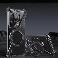 Metal Phone Case for Huawei Pura 80 Ultra P80 Pro + for Magsafe Magnetic Kickstand Frameless Shockproof Wireless Charging Metal&Huawei Pura 80 Pro juoda
