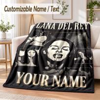 Lana Del Rey Custom Name Flannel Throw Blanket Soft Warm for Sofa Bed Indoor Home Use 100cmx150cm