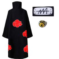 Bilibili Anime Akatsuki Deidara Cosplay Kostiumas Uchiha Itachi Raudonojo Debesies Apsiaustas Chalatas Apsiaustas Galvos Juosta Rekvizitas Helovino Drabužiai Kids 155 (XS) white