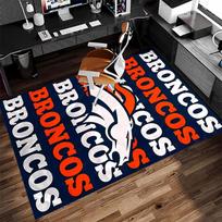 Denver Broncos LOGO Spausdintas Kilimas - Minkštas, Plaunamas Neslystantis Vidinis Kilimėlis Biuro Kėdėms, Svetainei, Namų Biurui Dekoratyvinis Kilimas 80cmx120cm