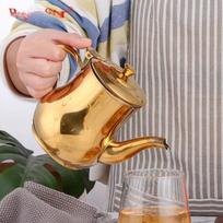Stainless Steel Teapot with Filter 500ml gold auksas