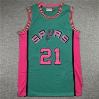 Denver Nuggets Dikembe Mutombo 55 Retro Basketball Jersey Cotton Mesh Embroidered NBA Fan Wear Large pink