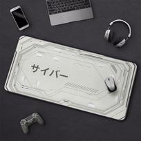 White Gaming Mouse Pad,Gamer Keyboard Japan Deskmat,Futuristic Sci-Fi Design,Large Extended Mat,Cool Minimalist Tech, Mouse Mats 600x300x2mm white