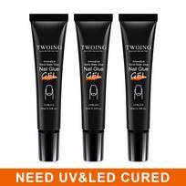 Solid Nail Glue Nail Tips Gel for Press On Nails,Acrylic Nail Gel for Manicure Extension,False Nails Adhesive Glue Long Lasting black