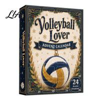 Volleyball Fan Gifts Lover Advent Calendar 2026, 2D Acrylic Sports Themed Ornament Set, 24 Christmas Countdown Days for Xmas Tree Decor, Holiday Sets beige