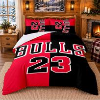 Chicago Bulls Pattern Bedding 3Pcs Set Bed Sheet And Pillowcases For Indoor Bedroom 140cmx210cm