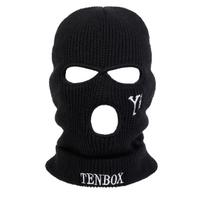 Unisex TENBOX Embroidery Balaclava Hat Thickened Windproof Beanie Caps Winter Warm Knitted Hats Spring Autumn Outdoor Leisure Hats Travel Accessories juoda