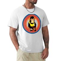 Cymbal Chimp Toy Jolly Monkey With Cymbals Vintage Retro Tshirt All Match Print Short Sleeve Top 3XL gray