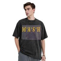 Mash 4077 4077th Hawkeye Kinger Alan Alda War  Washed T Shirts Vintage Short Sleeve Hip Hop T-Shirt Streetwear Tops Tees 2XL gray