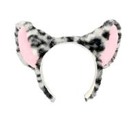 Leopard Print Cat Paw Gloves Halloween Cat Ears Headband Role Play Props  Theme Party Grey Headband white