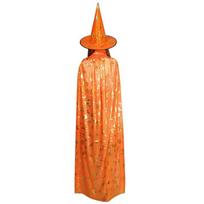 Helovino apsiausto kostiumas vaikams ir suaugusiems Auksinis raganos apsiaustas su siūtu amato burtininko penkių žvaigždučių juodu skrybėliu StyleI orange