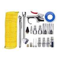 Air Compressor Accessory Kit, 20 Piece Air Line Set with Blow Nozzle, Connection Parts, Coiled Hose, Tire Inflation and Cleaning Accessories 1