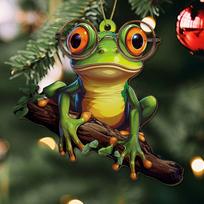 Acrylic Christmas Frog Tree Ornaments: Animal Pendants & Decorations 8 cm