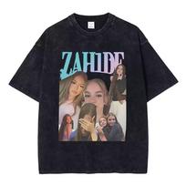 Vintage Washed Zahide Merch T Shirt Fashion High Quality Short Sleeve T-shirt Men Women Clothes Oversized Cotton Casual T-shirts 110 gray