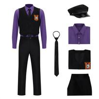 William Afton Cosplay Kostiumas FNaF Violetinis Žmogus Kostiumas Five Nights /at Freddy's Doujin Apranga Roleplay Helovino Šventės Uniformos M violetinė