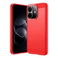 Xiaomi Redmi Note 17 Pro 5G Phone Case,Flexible TPU Carbon Fiber Shock Protective Case Cover for Xiaomi Redmi Note 17 Pro 5G raudona