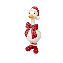 Vibrant Colors Christmas Duck Figurine Exquisite Holiday Desktop Decoration  Fireplace Mantel Style 1