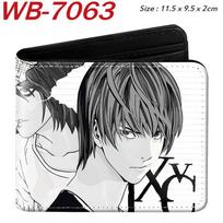 Death Note Wallet Anime Full Color Print Short Bi-fold Card Holder Unisex Coin Purse 1pcs Folding gray