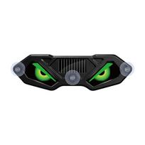 Vehicle Window Display Lamp, Solar Eye Warning Light with Type C Charging and Suction Cup Mount for Night Driving žalia