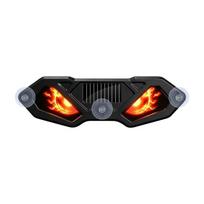 Vehicle Window Display Lamp, Solar Eye Warning Light with Type C Charging and Suction Cup Mount for Night Driving raudona